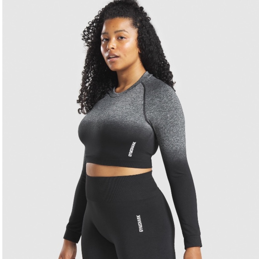 SOLD Gymshark Adapt Ombré Seamless Long Sleeve Crop Top - Picture 6 of 7